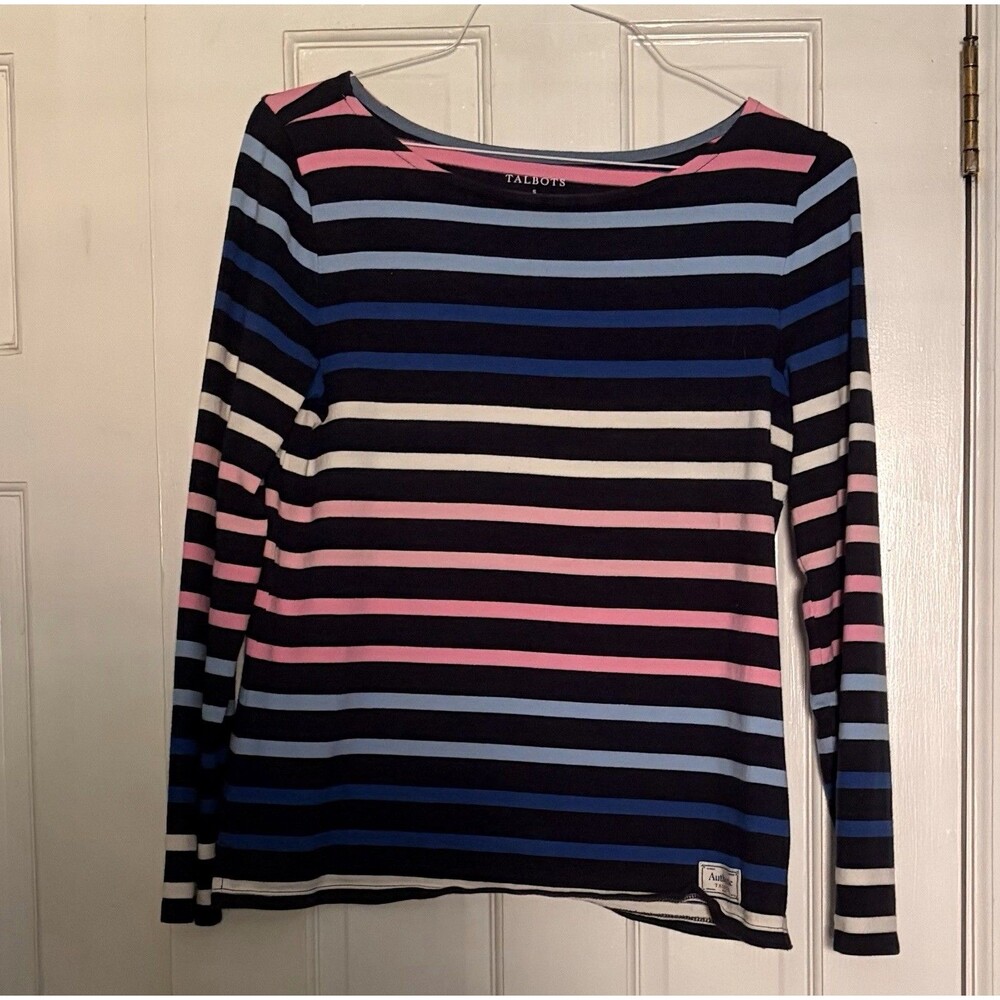 Talbots Authentic Multicolor Striped Lightweight Sweater Women's Sz S EUC